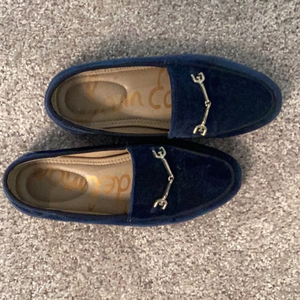 Sam Edelman blue velvet loafers size 2